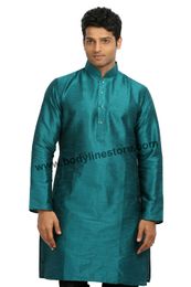 Teal Silk Kurta RK4118
