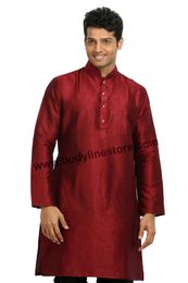Maroon Silk Kurta RK4114