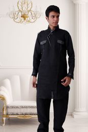 Beautiful Black Pathani Kurta Set BL4017
