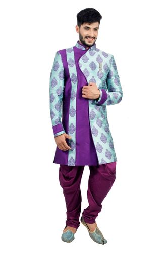 Island Lagoon &  Purple  Indowestern Sherwani  RK1118