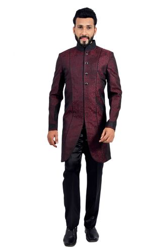 Marron &  Black  Indowestern Sherwani  RK1128