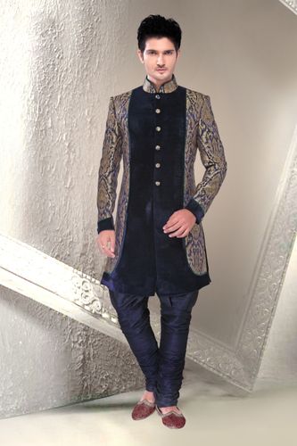 Blue Color Gorgeous Indo Western Sherwani