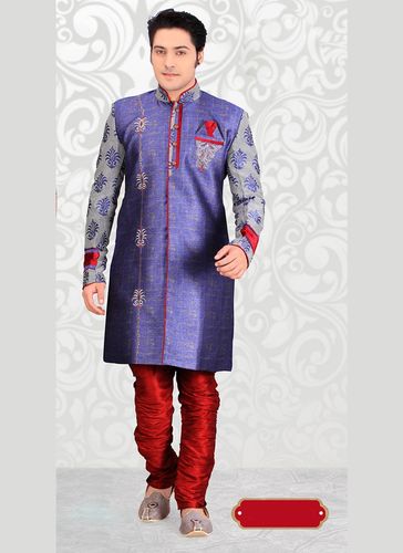Classical Blue Color Indo Western Sherwani