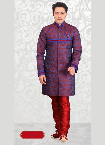 Rich Royal Blue Color Indo Western Sherwani
