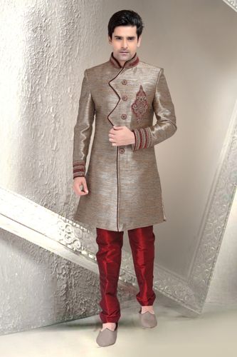 Attractive Look Brown Color Indo Western Sherwani