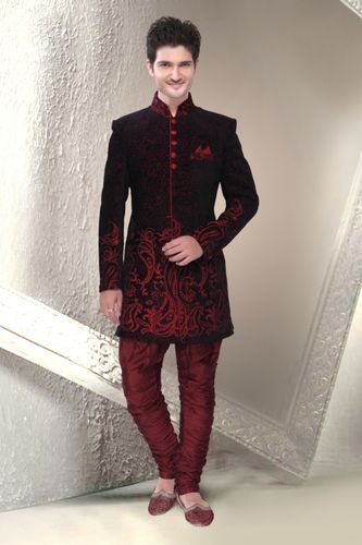Stimulating Black Color Indo Western Sherwani