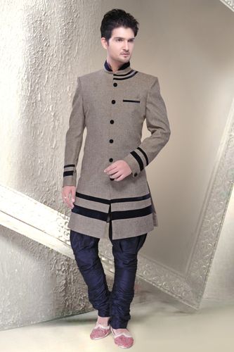 Fabulous Grey Color Indo Western Sherwani