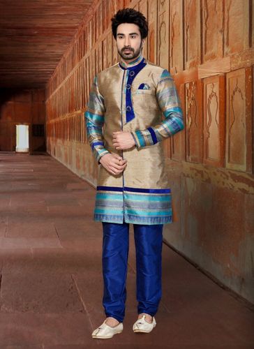 Refreshing Look Brown Color Indo Western Sherwani
