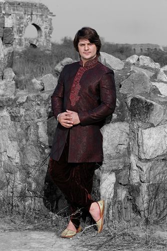 Striking Violet Color Indo Western Sherwani