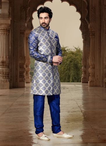 Grey Color Fabulous Indo Western Sherwani