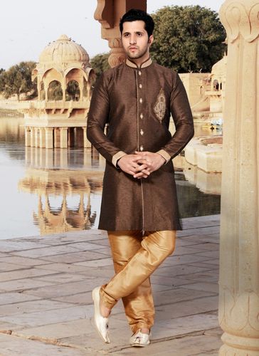 Brown Color Impressive Indo Western Sherwani