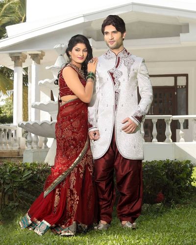 White Color Unique Design Indo Western Sherwani