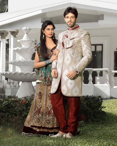 Opulent Beige Color Indo Western Sherwani