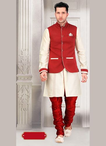 Cream Color Festive Indo Western Sherwani