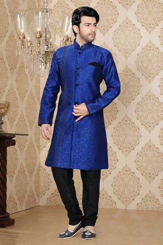 Enamouring Blue Color Indo Western Sherwani