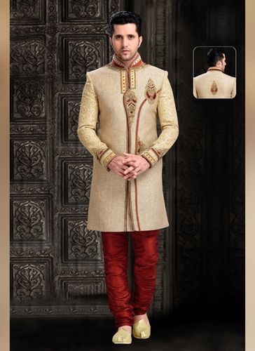 Handsome Look Brown Color Indo Western Sherwani