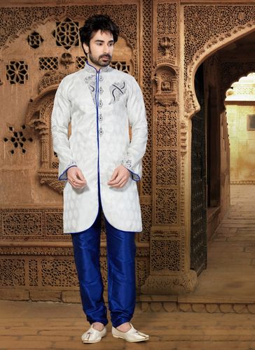 Prince Look White Color Indo Western Sherwani