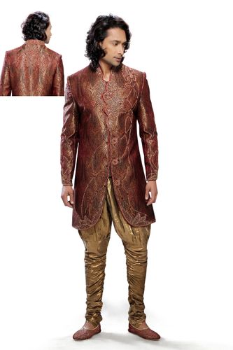 Stunning Yellow & Violet Color Indo Western Sherwani