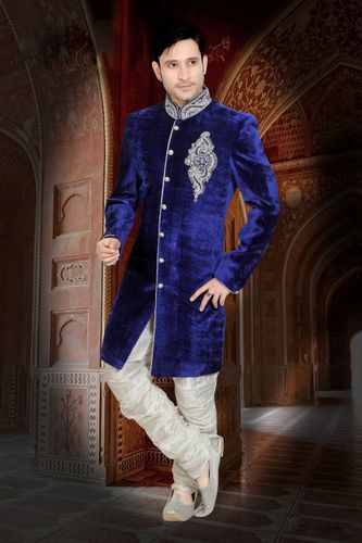 Blue Color Fabulous Indo Western Sherwani