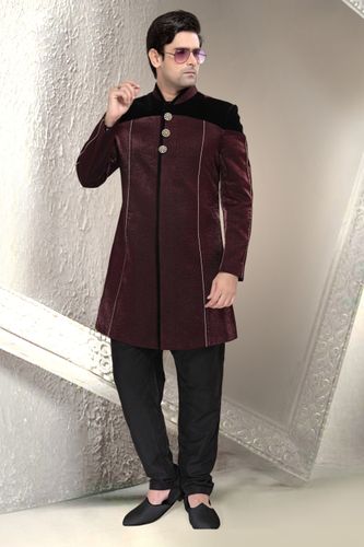 Maroon Wedding Collection Indo Western Sherwani