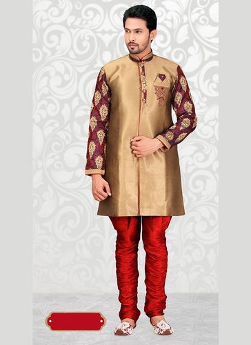 Unique Collection Beige Color Indo Western Sherwani