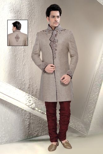 Tantalizing Grey Color Indo Western Sherwani