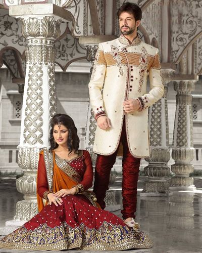 Creative Cream Color Indo Western Sherwani