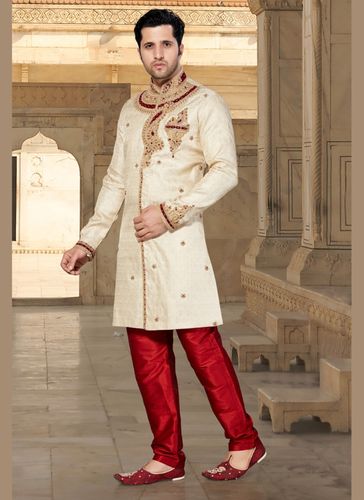 Princely Cream Color Indo Western Sherwani
