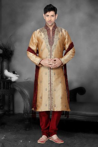 Beige Color Kurta Pyjama