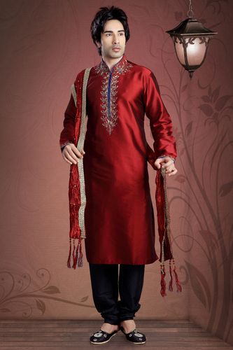 Maroon Color Embroidery Kurta Payjama