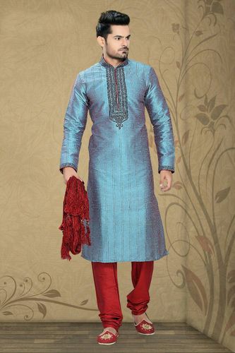 Red Blue Classical Look Kurta Payjama