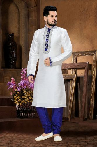 Festive Wear White Kurta Payjama