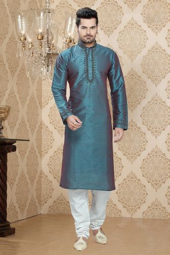 Blue Color Rich Look Festive Kurta Payjama