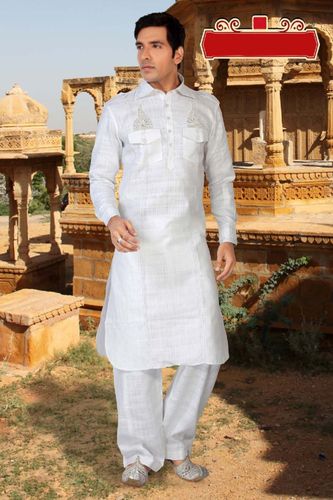 White Color Festive Season Kurta Payjama