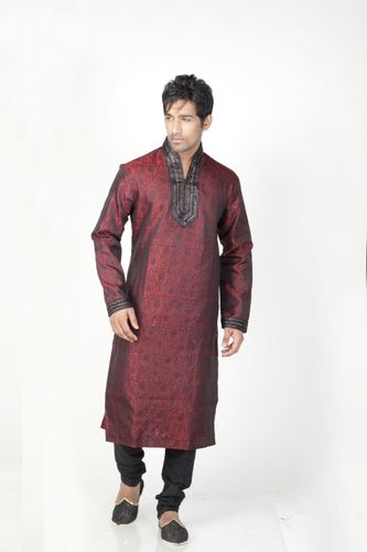 Maroon Color Wedding Kurta Payjama
