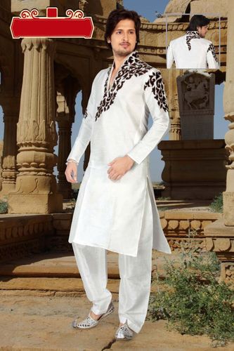 Dazzing White Ethnic Collection Kurta Payjama