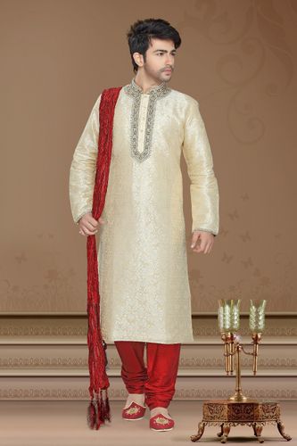 Cream Color Grandeur Kurta Payjama