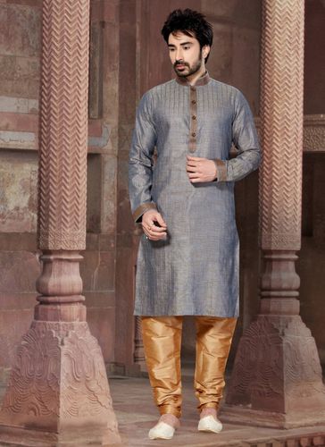 Superlative Grey Color  Kurta Payjama