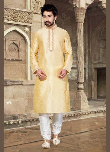 Tantalizing Cream Color Unique Kurta Payjama