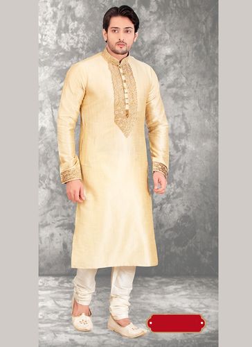 Cream Color Men Ethnic Kurta Payjama