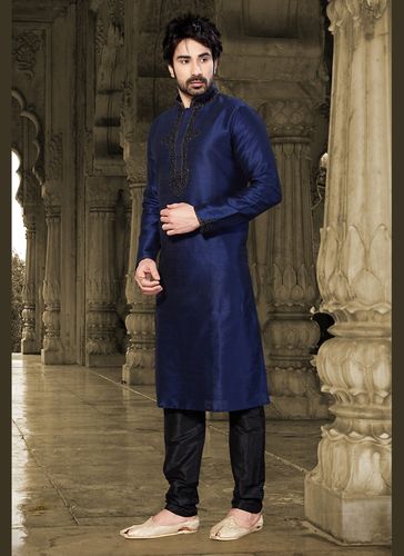 Elegant Blue Color Embroidery Kurta Payjama