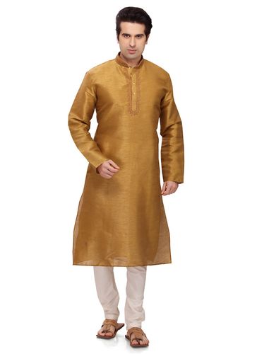 Brown Color enlightened Kurta Payjama