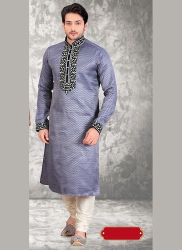 Elegant Grey Wedding Kurta Payjama