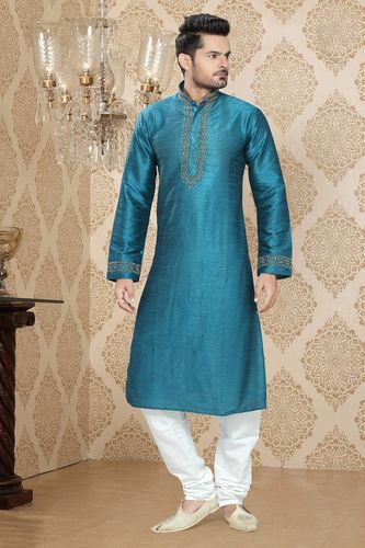 Blue Color Rayally Kurta Payjama