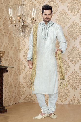 White Color Wedding Kurta Payjama