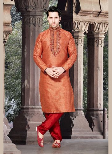 Dazzing Orange Color Kurta Payjama