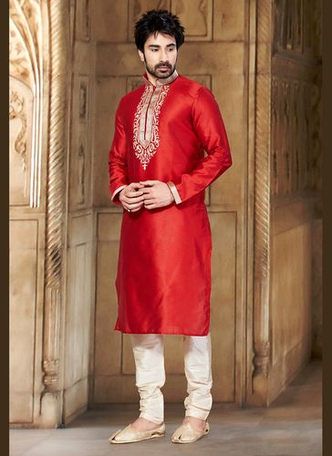 Impressive Red Readymade Kurta Payjama