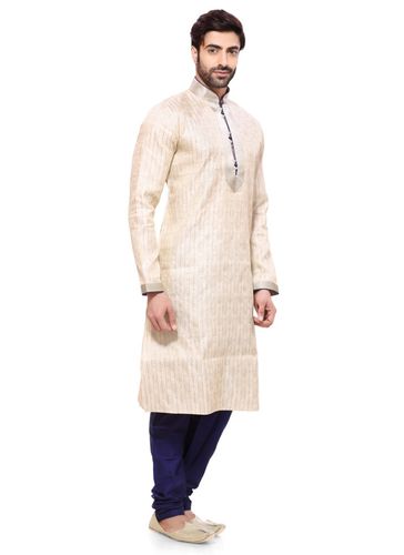 Festive Wear Mens Cream Kurta Payjama