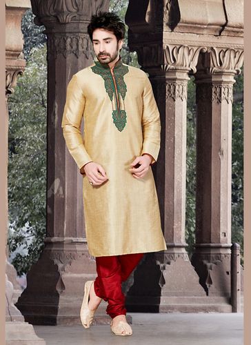 Brown Color Engrossing Kurta Payjama