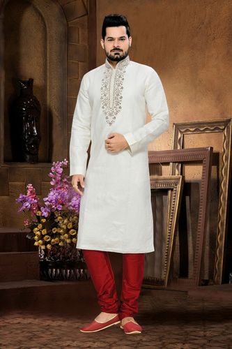 White Color Designer Kurta Payjama